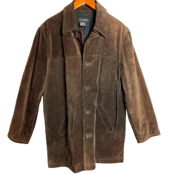 J. Crew Other - J. Crew Brown Leather Coat Wool Lining Suede Jacket Men's Medium y2k Fall Winter